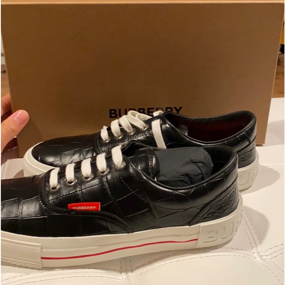 Black Leather Burberry Sneakers